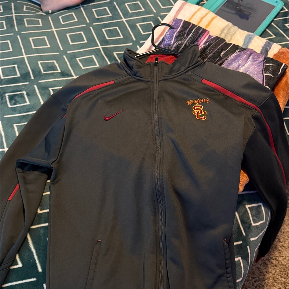 Nike Black and Red Trojans Jacket